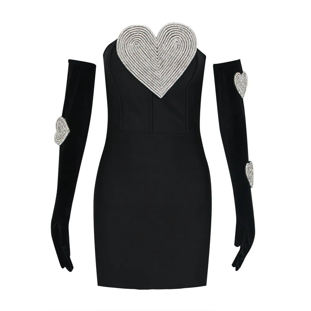 Glamorous Heart-Detail Strapless Evening Gown - Chic Charm Store