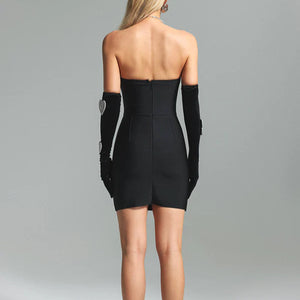 Glamorous Heart-Detail Strapless Evening Gown - Chiccharm Boutique