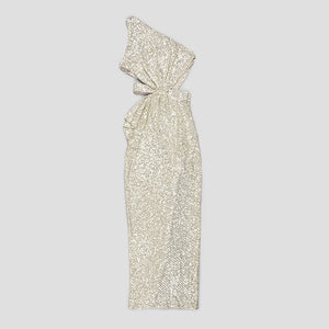 Glittering Goddess One-Shoulder Gown - Chiccharm Boutique