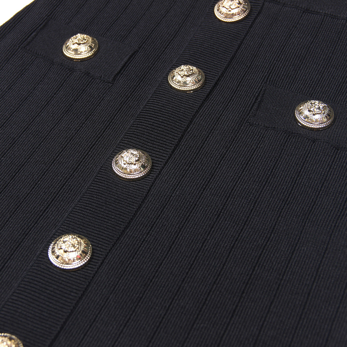 Gold Buttoned Mini Skirt - Chiccharm Boutique