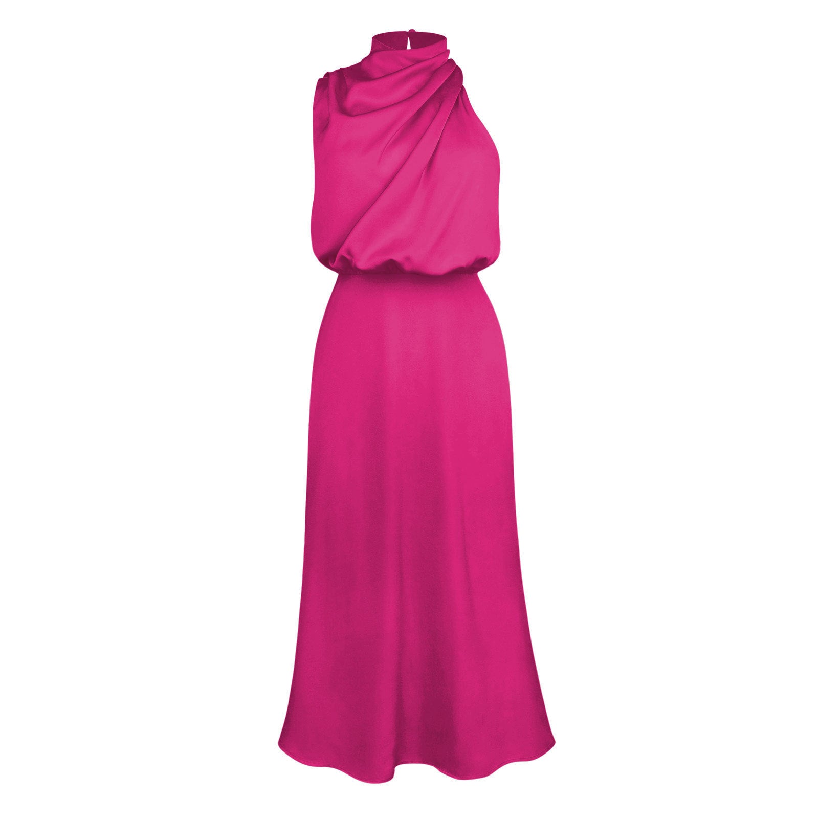 Halter Satin Terracotta ​Dress Maxi