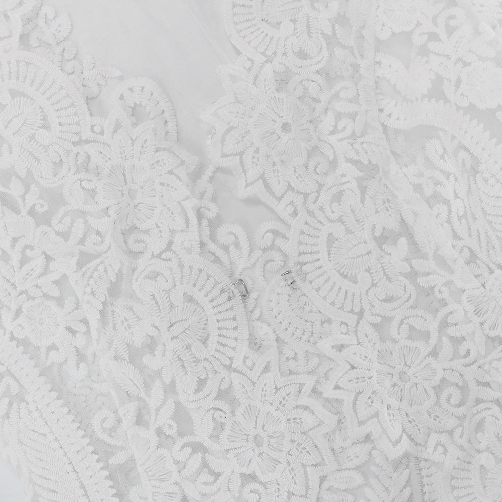 Lace Long-Sleeve Set with Sheer Detailing - Chiccharm