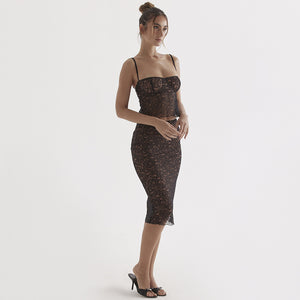 Lace Sling Slim Fit Two-Piece Suit with Elegant Lace Detail - Chiccharm
