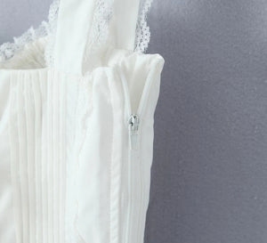 Lace-Trim Corset Style Top - Chiccharm Boutique