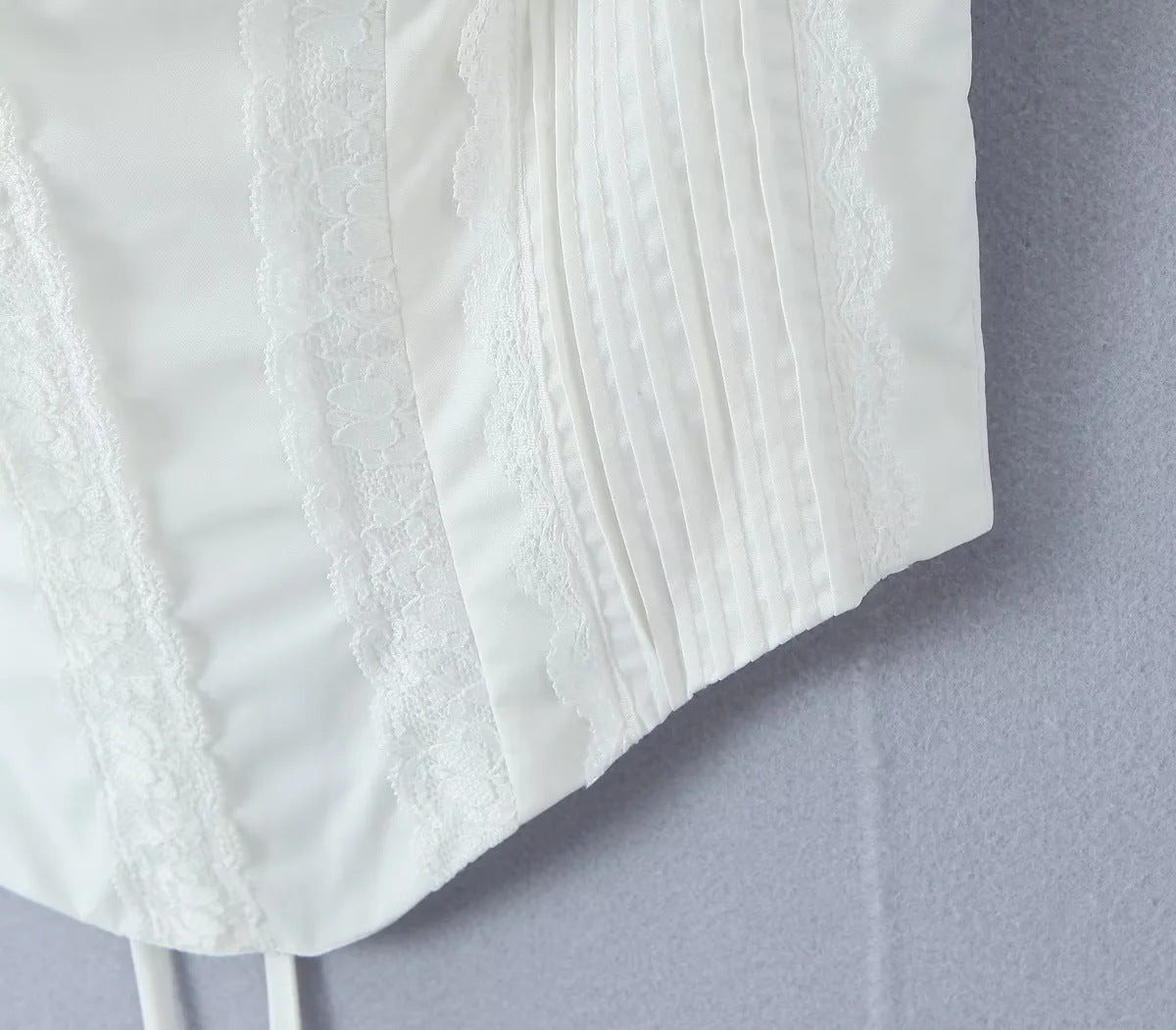 Lace-Trim Corset Style Top - Chiccharm Boutique