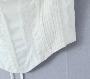 Lace-Trim Corset Style Top - Chiccharm Boutique