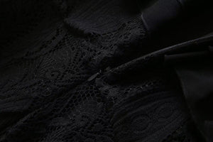 Layered Lace and Ruffle Dress​ Midi - Chiccharm