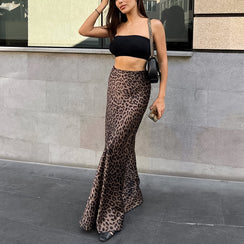 Leopard Print Mermaid Skirt - Chiccharm Boutique