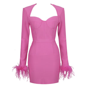 Luxe Feather Mini Dress - Chic Charm