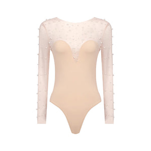 Mesh Top White Jumpsuit - Chiccharm Boutique