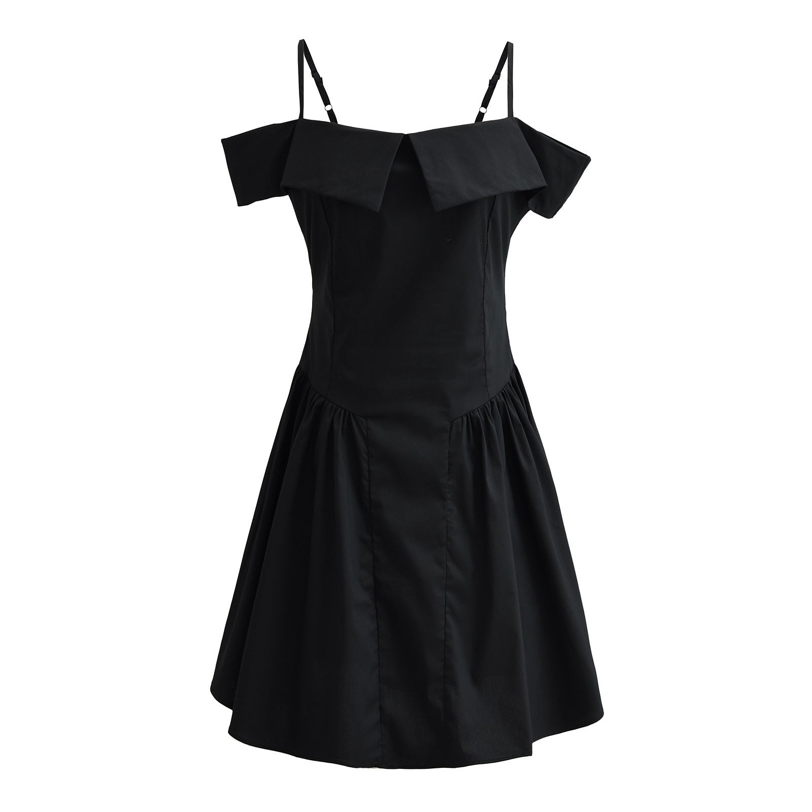 Black Off-Shoulder Fit-and-Flare Mini Dress - Chic Charm