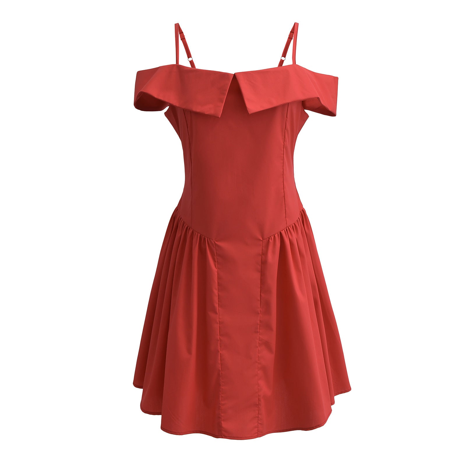Red Off-Shoulder Fit-and-Flare Mini Dress - Chic Charm