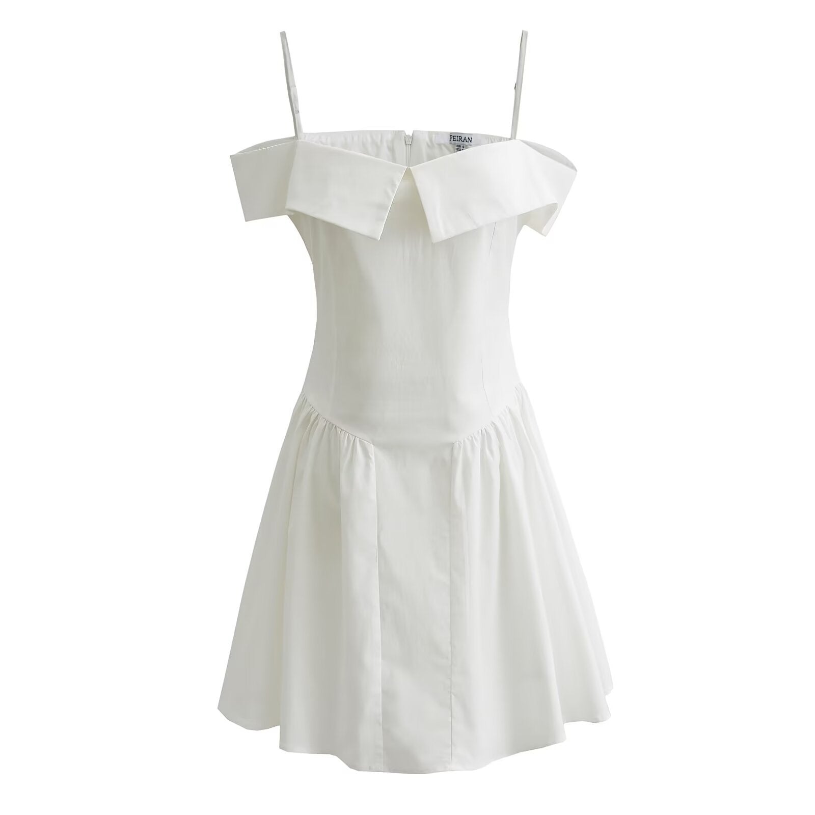 White Off-Shoulder Fit-and-Flare Mini Dress - Chic Charm