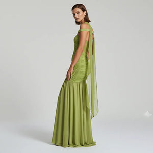 Mesh Maxi Dress – Off-Shoulder Ruched Slit Evening Gown - Chiccharm Boutique
