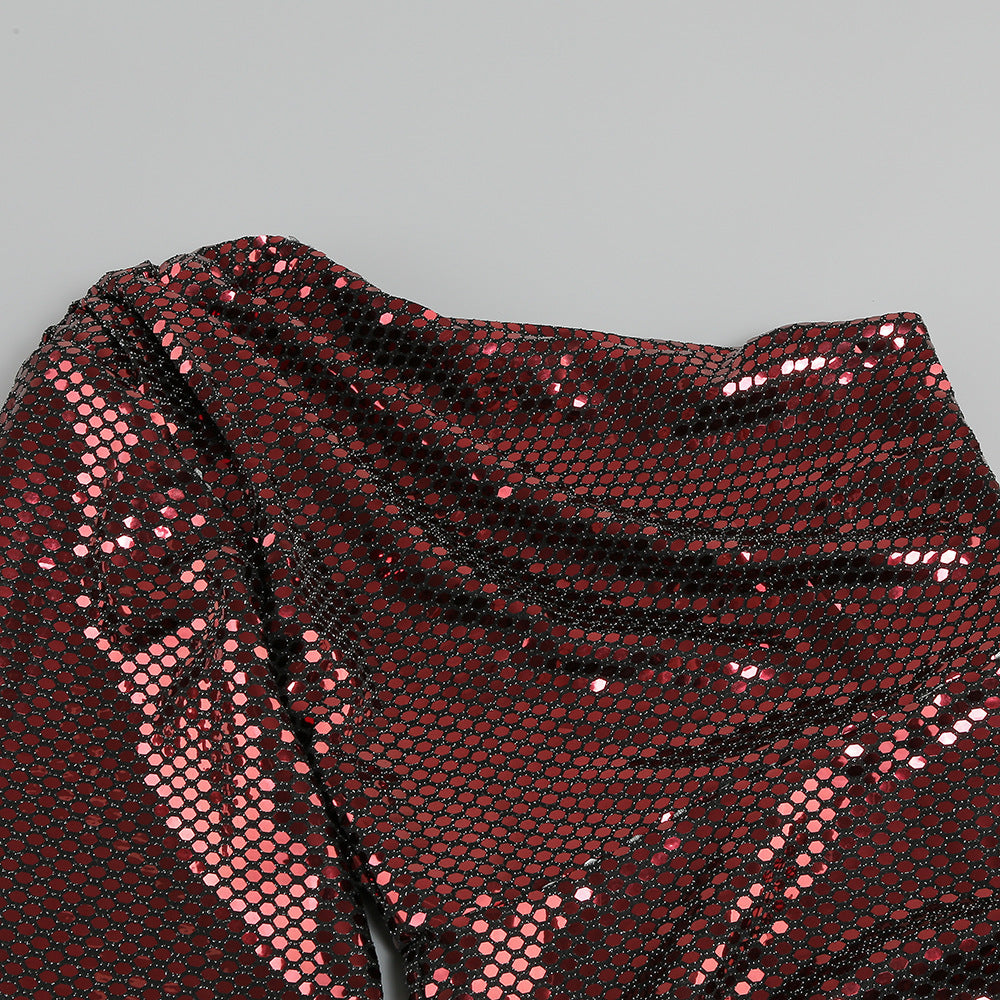 One-Shoulder Iridescent Mini Dress - Chic Charm