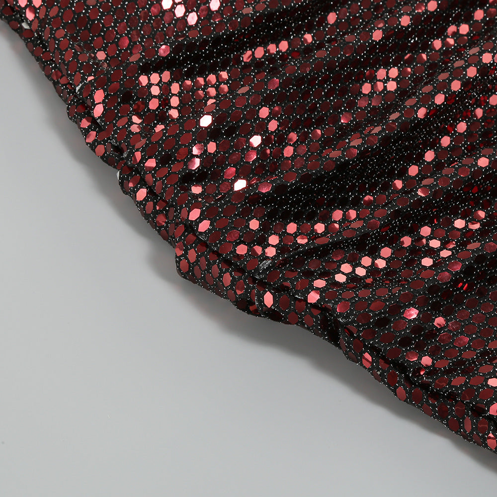 One-Shoulder Iridescent Mini Dress - Chic Charm