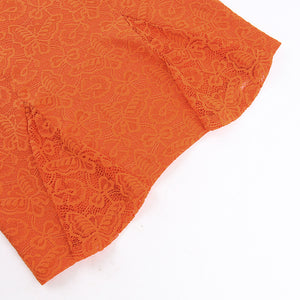 Orange Lace Bodycon Mini Dress - Chic Charm Boutique