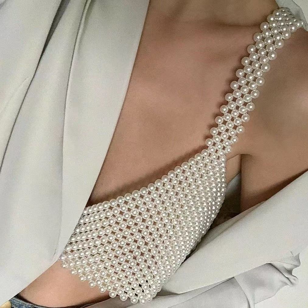 Pearl Beaded Crop Top - Chiccharm Boutique