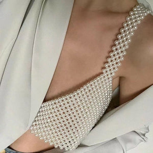 Pearl Beaded Crop Top - Chiccharm Boutique