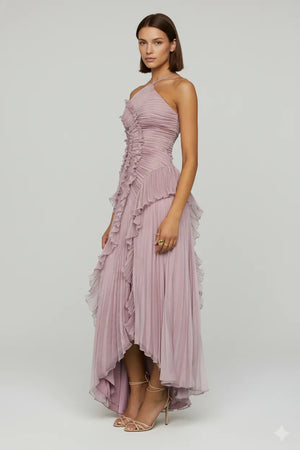 Pleated Chiffon Dress - Chiccharm Boutique