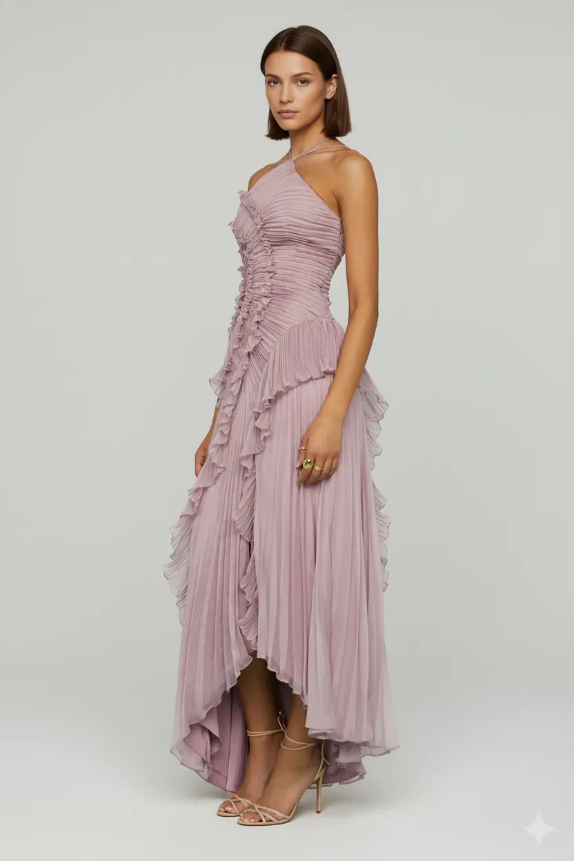 Pleated Chiffon Dress - Chiccharm Boutique
