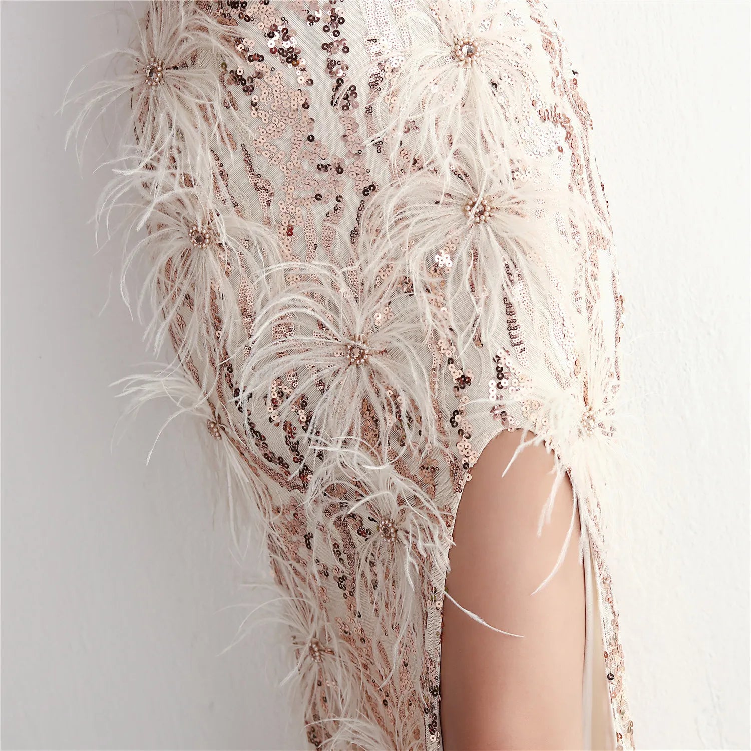 Plumage Luxe Sequin Gown - Chiccharm