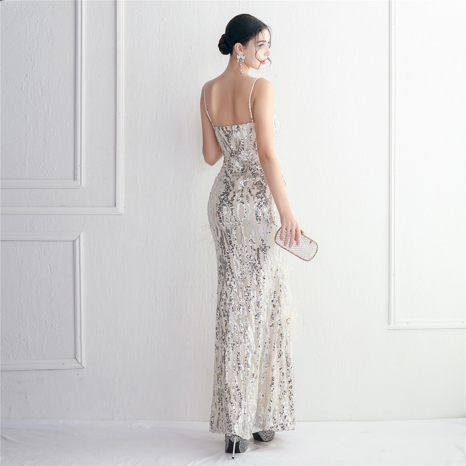 Plumage Luxe Sequin Gown
