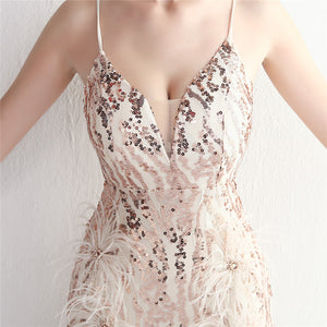 Plumage Luxe Sequin Gown - Chiccharm