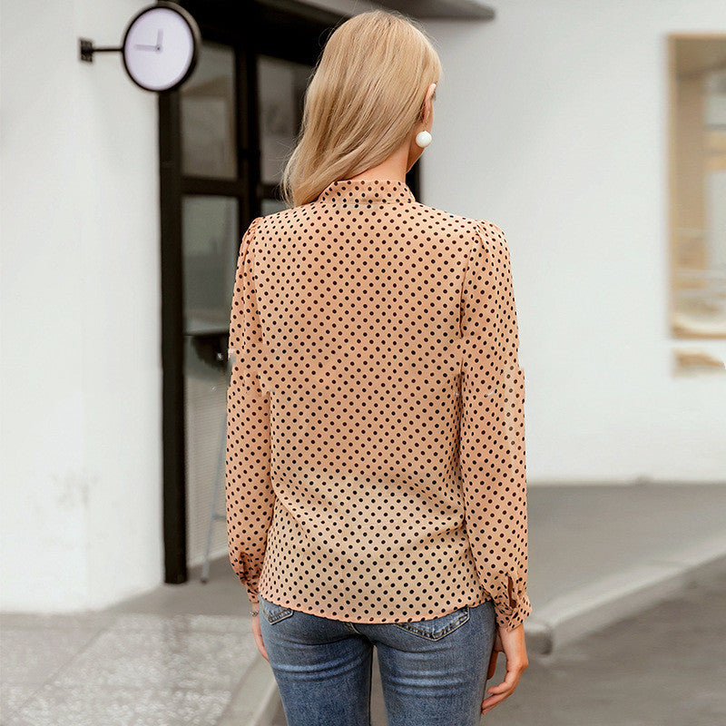 Polka Dots Bow tie shirt - Chiccharm Boutique