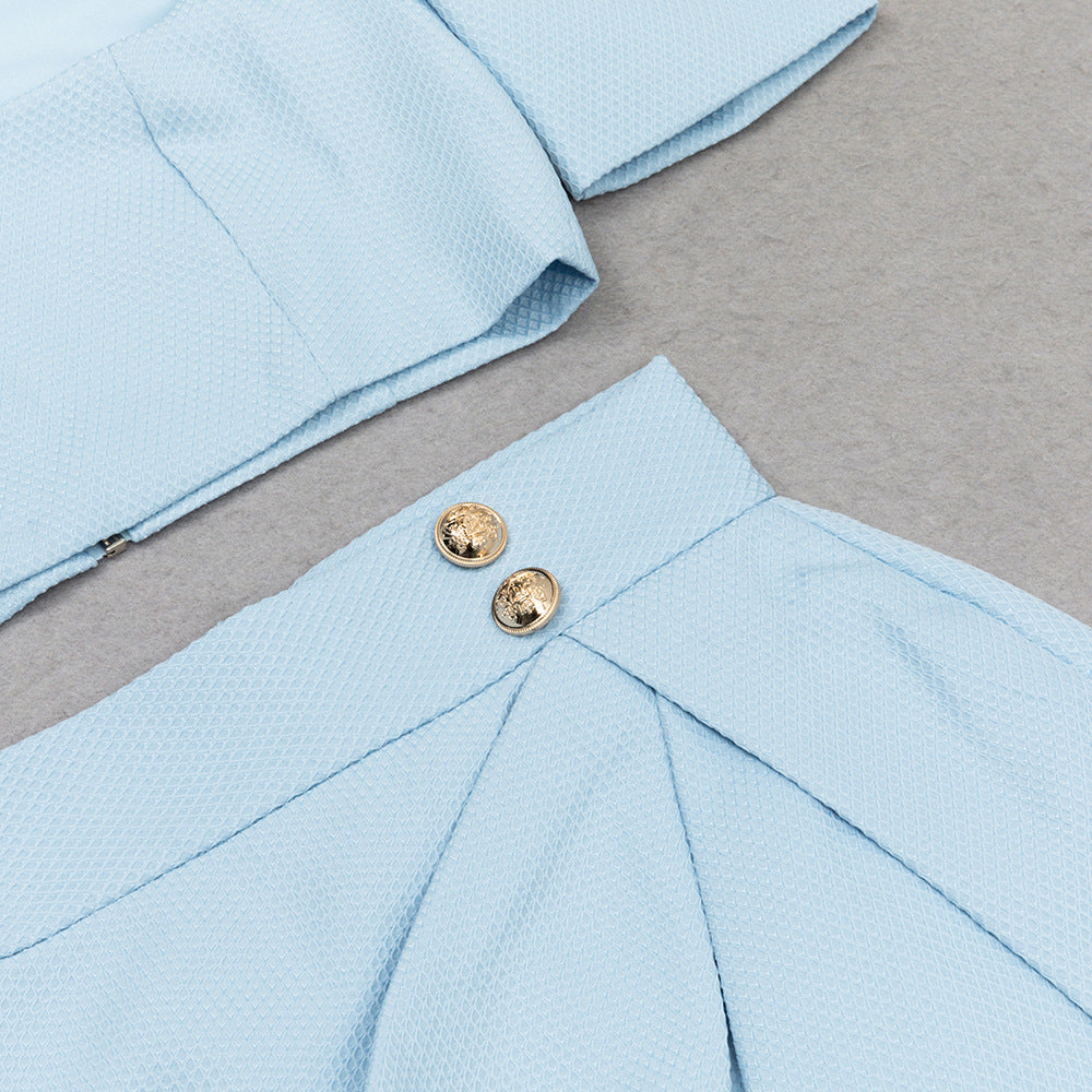 Puff Sleeve Crop Top and Wrap Skirt Set – Chic & Feminine - Chiccharm