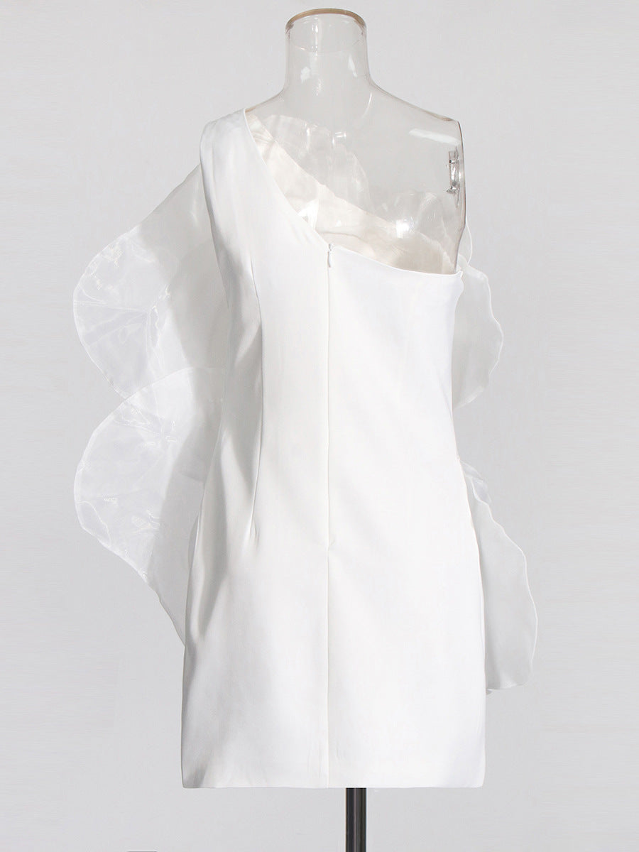  Romantic One Shoulder Floral Mini Dress For Summer Events - Chic Charm