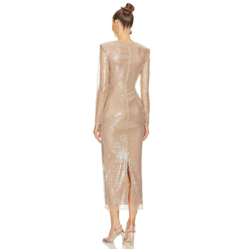Rose Champagne Cut-Out Gown - Chiccharm