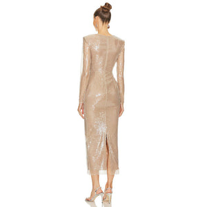Rose Champagne Cut-Out Gown - Chiccharm