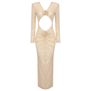 Rose Champagne Cut-Out Gown - Chiccharm