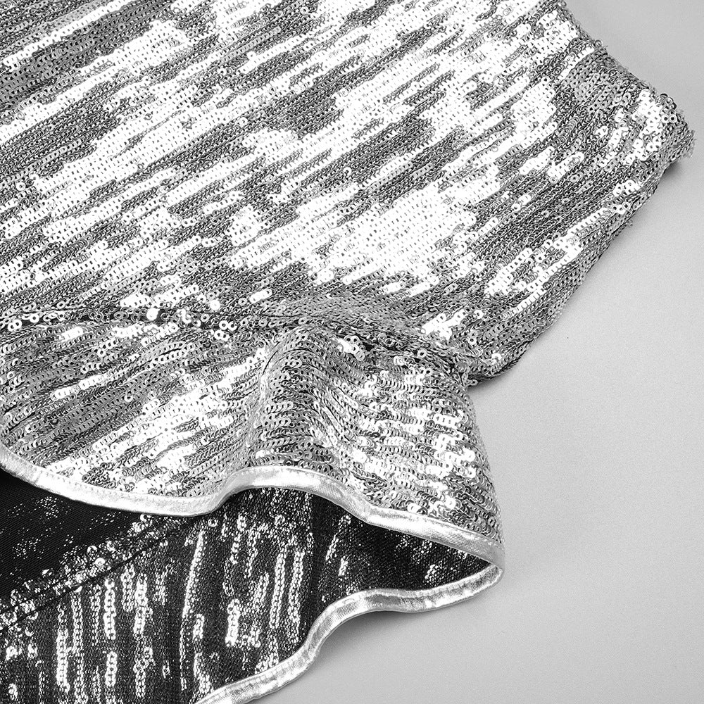 Ruffled Metallic Sequin Set - Chiccharm Boutique