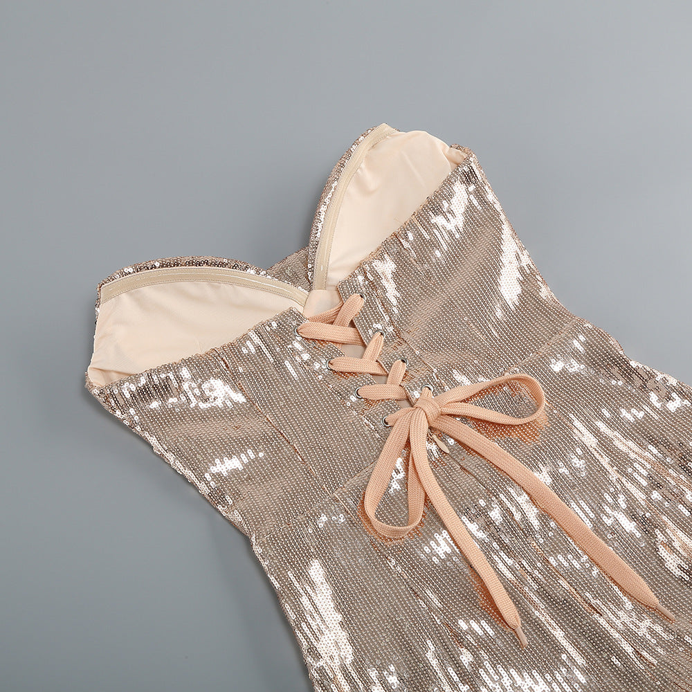 Sequin Glam Dress Maxi - Chiccharm Boutique