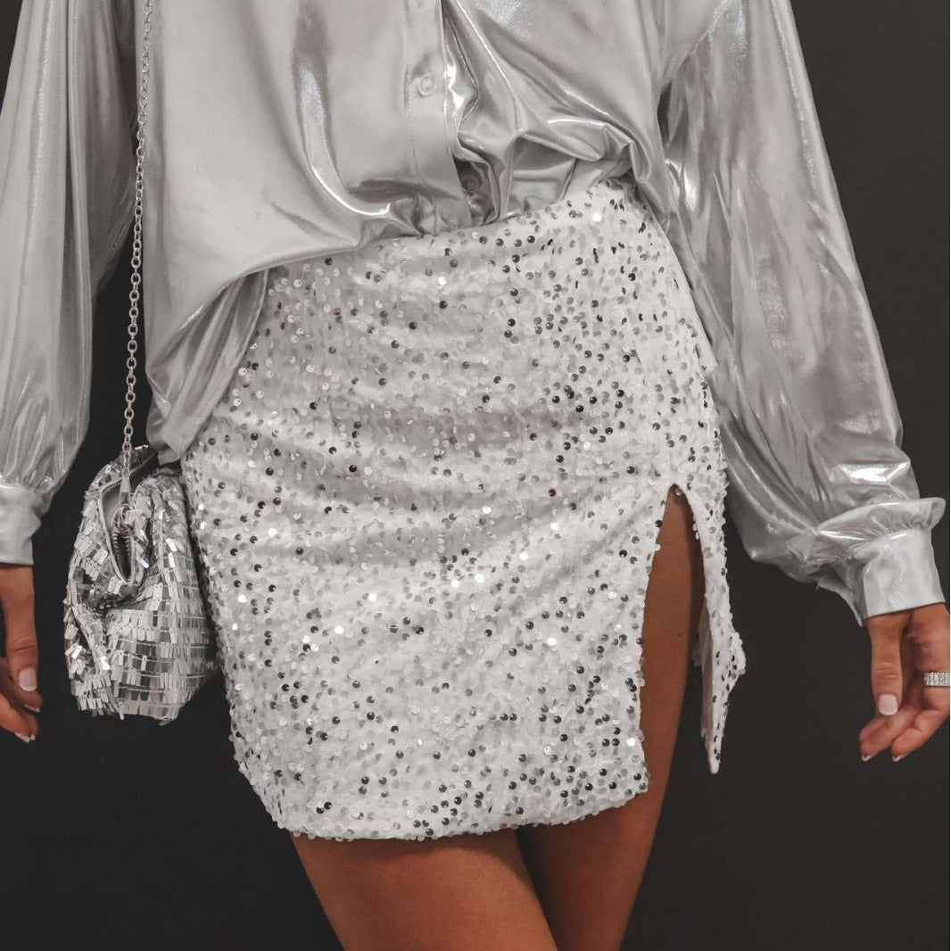 Sequin Mini Skirt – Sparkle Boldly in Every Step - Chiccharm Boutique
