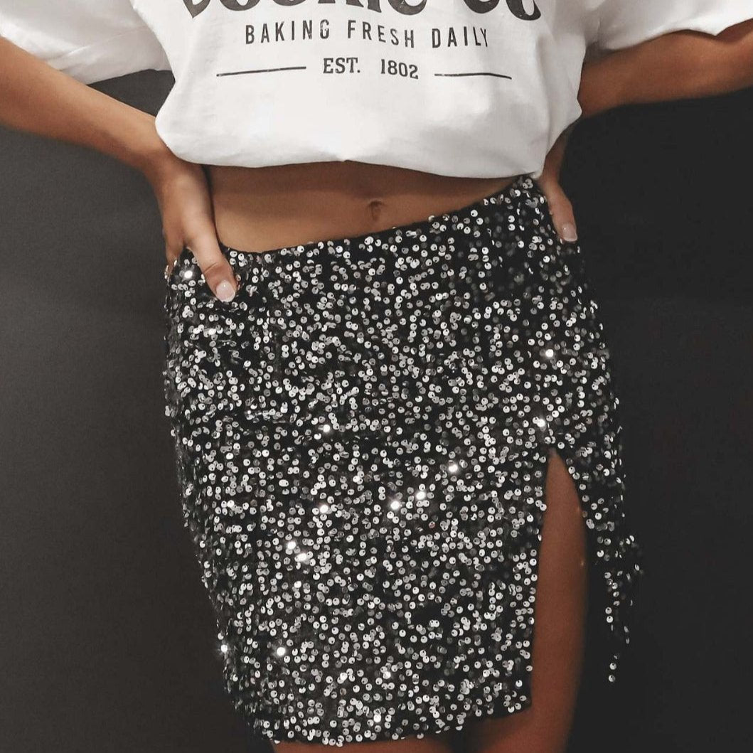 Sequin Mini Skirt – Sparkle Boldly in Every Step - Chiccharm Boutique