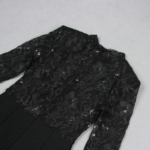 Sheer Bandage Long-sleeved Jumpsuit - Chiccharm Boutique