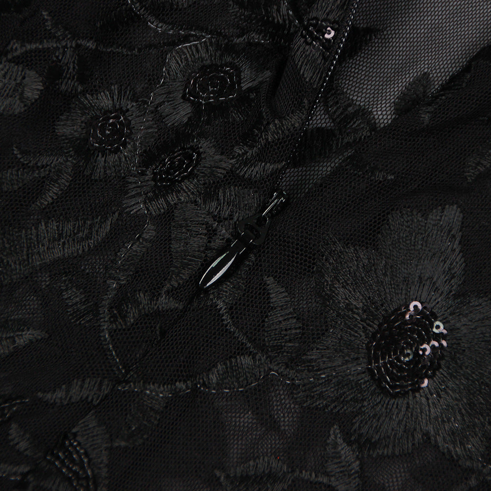 Sheer Bandage Long-sleeved Jumpsuit - Chiccharm Boutique