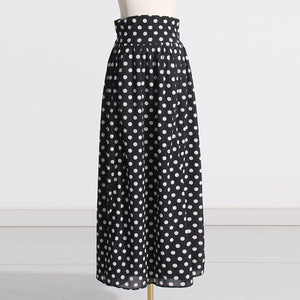 Square-neck Puff Sleeve Polka Dot Dress Suit - Chiccharm
