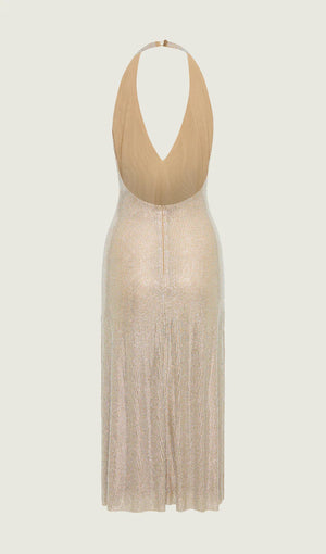 Starlit Glow Sequin Halter Slip Dress