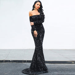 Sequin Dresses with Long sleeve - Chiccharm Boutique
