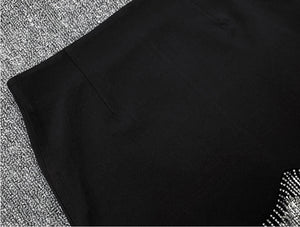 Tailored Blazer and Embellished Black Mini Skirt Suit for Women - Chiccharm