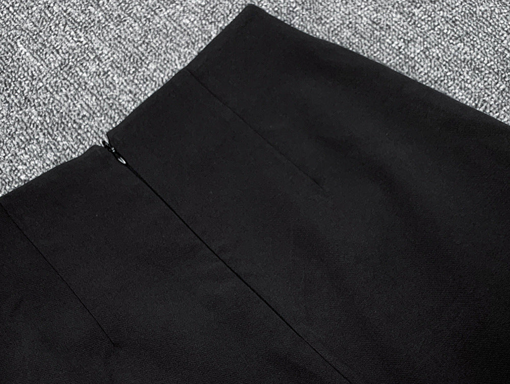 Tailored Blazer and Embellished Black Mini Skirt Suit for Women - Chiccharm