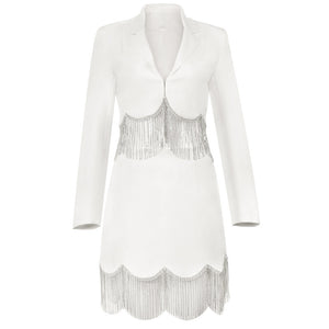 Tailored Blazer and Embellished Mini Skirt Suit for Women - Chiccharm