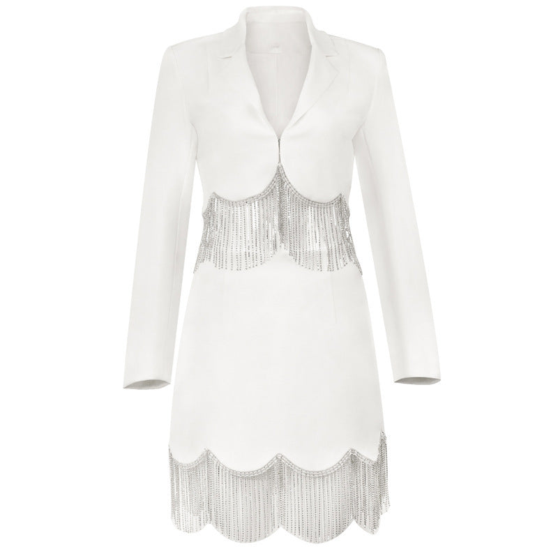 Tailored Blazer and Embellished Mini Skirt Suit for Women - Chiccharm