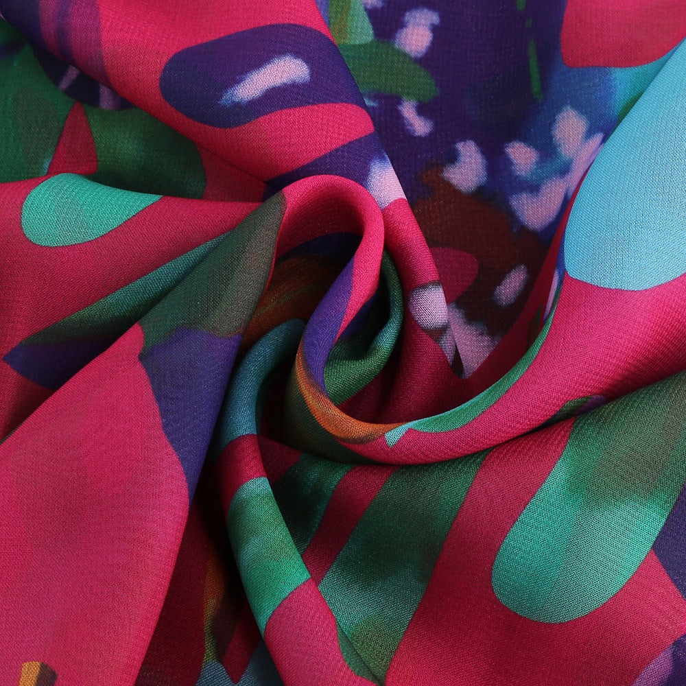 Vibrant Floral Print Gowns - Chiccharm Boutique