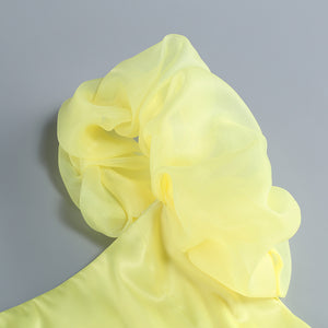 Yellow Ruffled Party Dress - Chic Charm