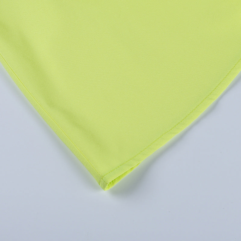 Green Summer Satin Mini Dress